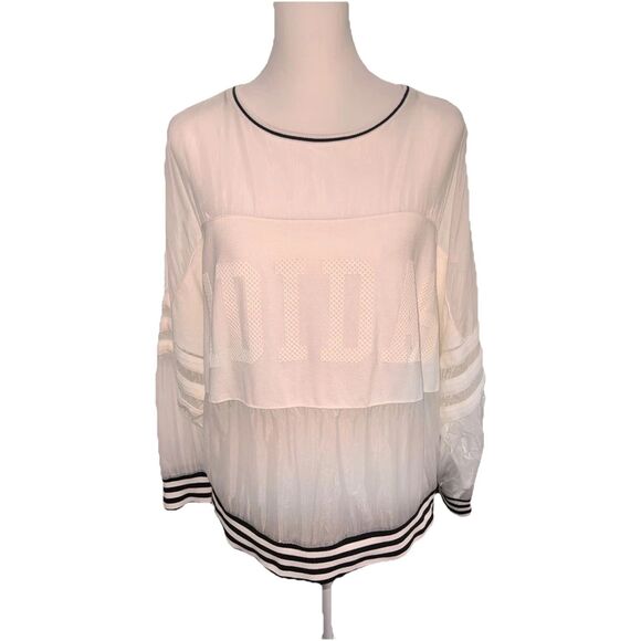 Adidas Originals London Clear Sweat Top S19964 Sheer Nylon Mesh Pullover White L - Picture 2 of 10